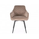 Стул SIGNAL SERVIO Velvet Bluvel 40 темно-бежевый/черный, поворотный